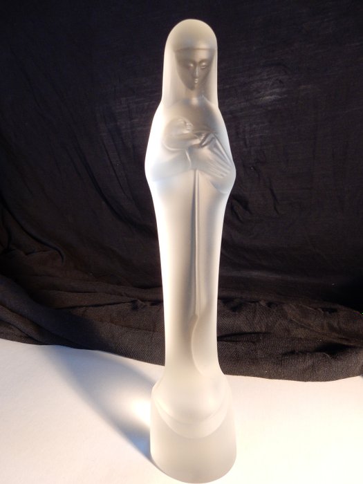 Stef Uiterwaal - Royal Leerdam - figurine "Madonna with child" satin-finished glass