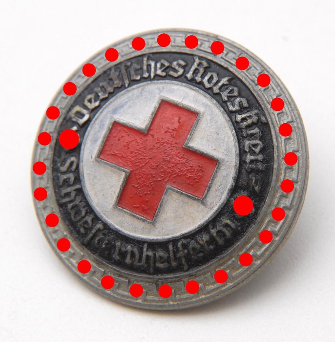 德國 - 德國紅十字會，紅十字會，德國紅十字會 - 徽章，胸針，護士，護士，ww2紅十字會生病的護士胸針，徽章 - 1944