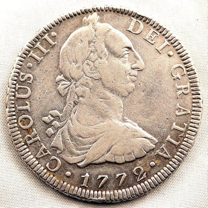 Espanja - 8 Reales  - 1772 - Mexico - Carlos III  - Hopea