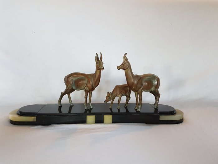 Fritz Diller (1875-1945) - 雕塑藝術裝飾-大理石上的羚羊