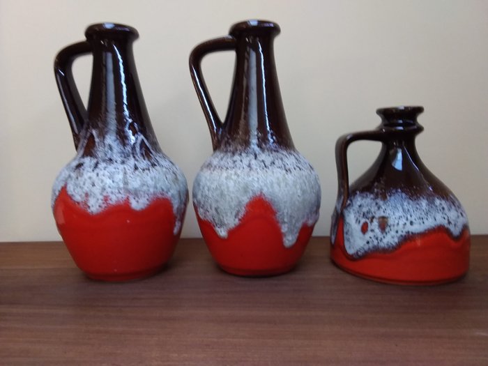 Bay keramik - Bay W.Germany - vases (3) - fat lava vintage