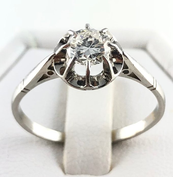 935 Platin - Solitær ring - 0.50 ct Diamant
