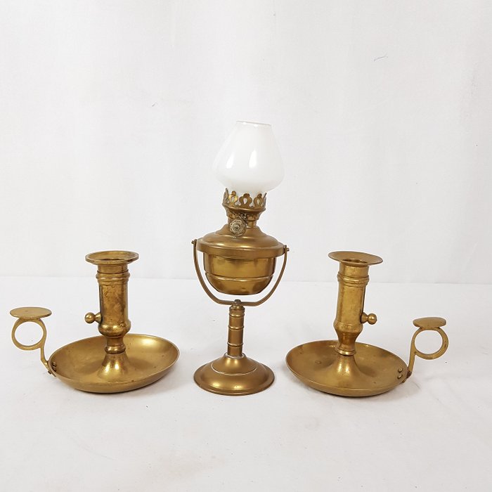 Candle Holders Oil Lamp 3 Brass, Brass Oil Lamp Candlestick