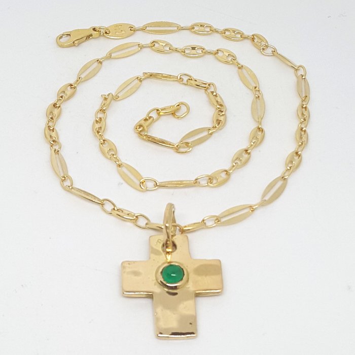 Preview of the first image of 18 kt. Yellow gold - Necklace - 0.28 ct Quartz.