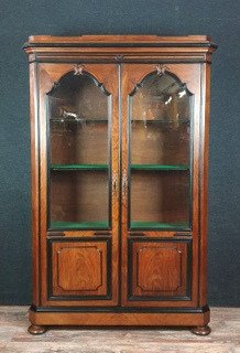 Louis Philippe Period Bookcase In Burr Walnut And Blackened Wood