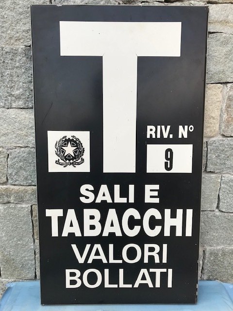 “ Sali e Tabacchi”双面公共标志 - 铁（铸／锻）