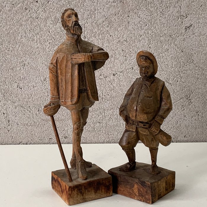 Ouro Artesania - Images Don Quichotte de la Manche et Sancho Panza - Bois