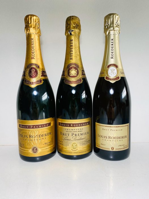 Louis roederer Brut Premier (90s, 00s & 10s) - Champagne - 3 Bottiglie (0,75 L)