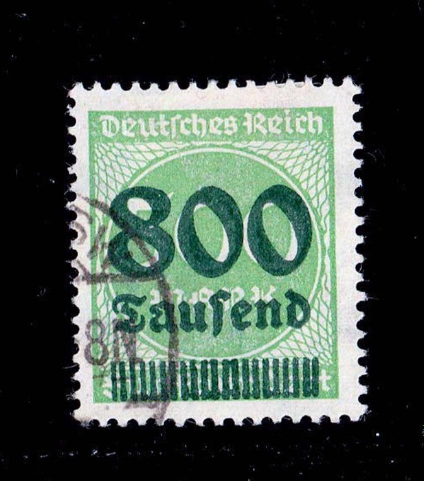 German Empire 1923 - Inflation stamp 800 thousand on 500 marks, Winkler BPP photo certificate - Michel 307