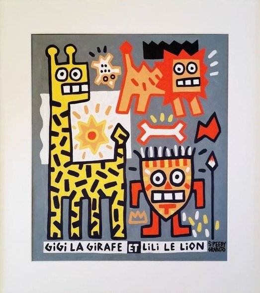 Speedy Graphito - "Gigi la Girafe et Lili le lion" + T-Shirt "You are the world"