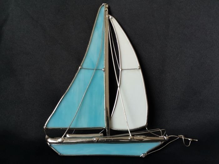 Segelboot - Miniatur - Glas (Buntglas)