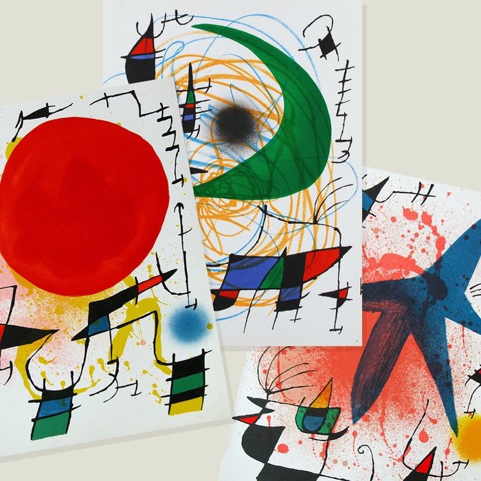 Joan Miró (after) - Le soleil rouge, La lune verte, L' - Catawiki