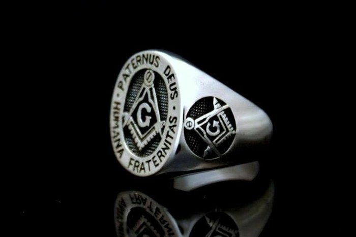 Masonic Freimaurer Silber 925 Ring COMPASS & SQUARE Mason Zirkel & Winkel 