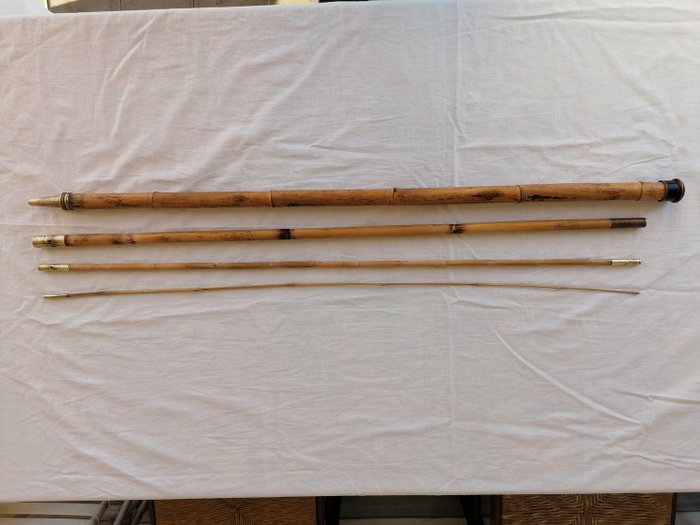 Bastone da passeggio, sistema con  canna da pesca (1) - Bambù - Fine XIX secolo