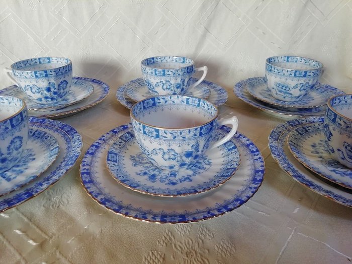 SELTMANN WEIDEN CHINA BLAU  - Un bellissimo set da tè per 6 persone (18) - Porcellana