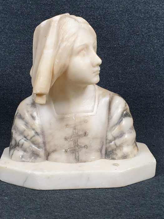 Sculptură, bustul lui Joan of Arc (1) - Marmură - Late 19th century