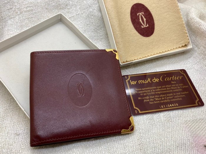 cartier burgundy leather wallet