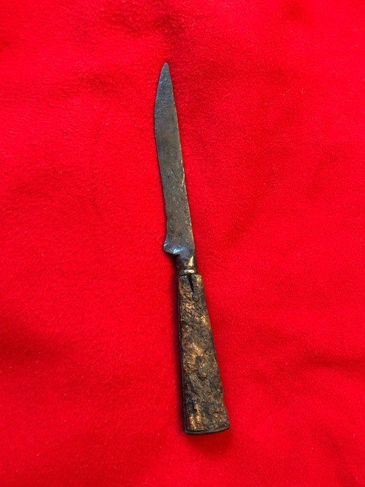 faca grande século 17 Faca de caça rara - Latão - do século XVII