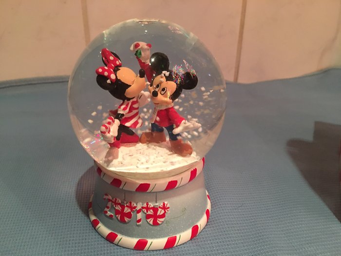 Disney - Disney Store - Bola de nieve Disney Mickey y Minnie Mouse - Vidrio, Navidad