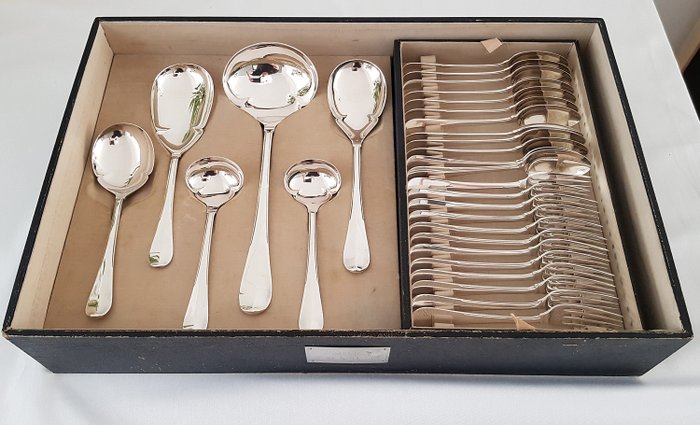 Jan Eissenloefel voor Gero - Silver plated Art Deco cutlery cassette in model 70 (0) - 54 pieces / 12 persons