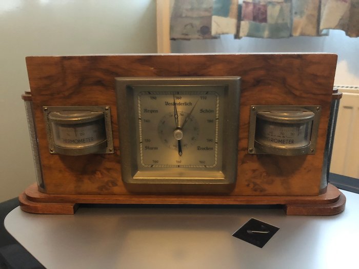 Lufft - Barometer, Termometer, hygrometer (1) - Art Deco - Messing, Træ