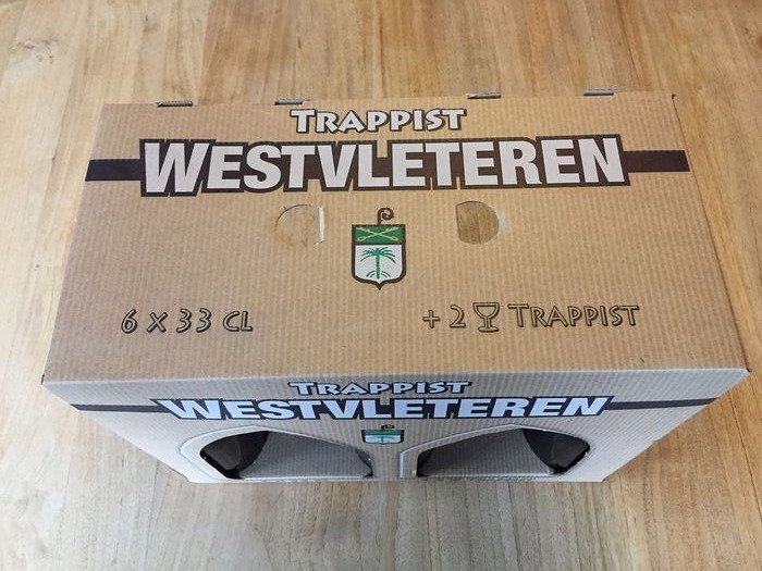 geschenkboxTrappist Westvleteren 12 >> 6 bottles Giftbox 2glasses. 