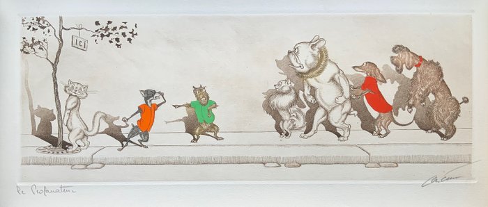 Boris O’Klein (1893 - 1953) - Three prints from the series The Naughty Dogs of Paris