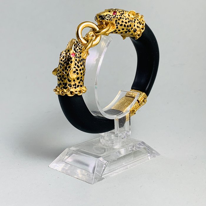 Franklin Mint - 24 kt. Gold - The Duchesse of Windsor Panther Bracelet - Ruby