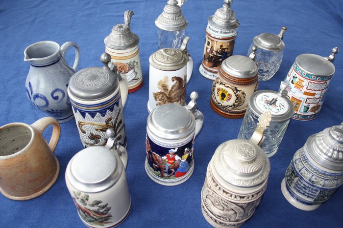 original german beer mugs beer glasses drinking cup (16) - Glass, Porcelain, Stoneware, Tin