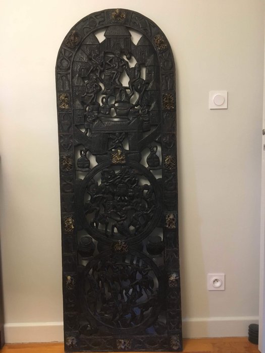 Tür (1) - Bronze, Holz - Bamoun - Kamerun 