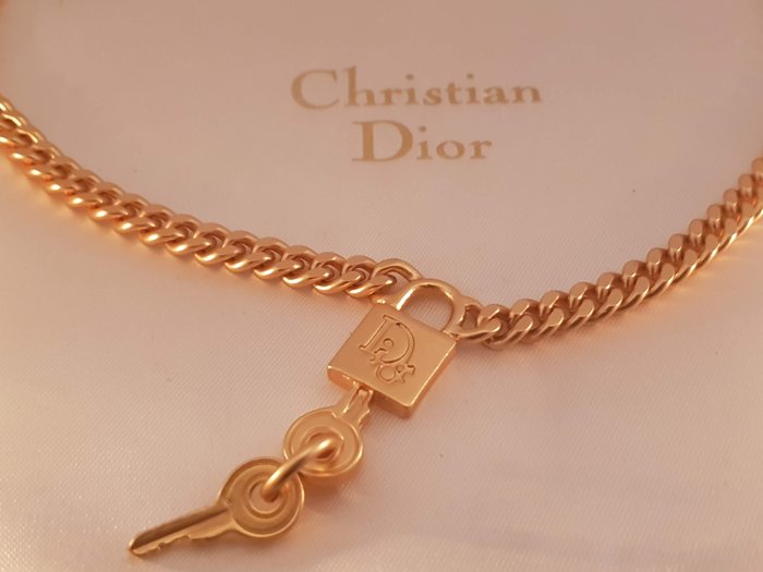 christian dior padlock necklace