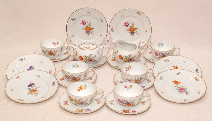 Rosenthal - Zestaw do herbaty dla 6 'Balmoral Blumen' - Porcelana