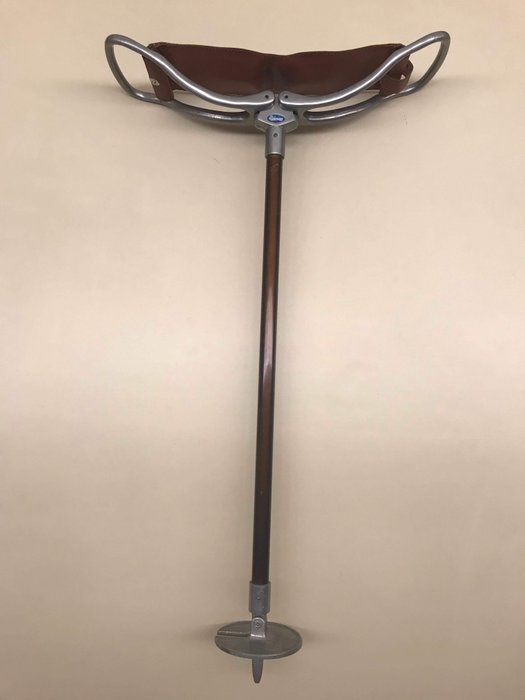 Eldonian Made in England - Stok med foldet sæde til jagt - Aluminium, Læder