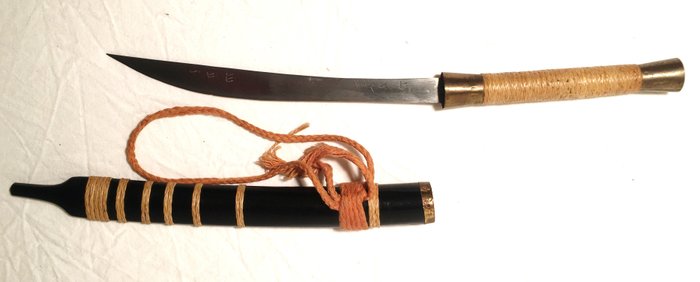泰国，老挝 -  An old Dha Short Sword/ Knife - Dha, Daab, Darb - Short Sword, 剑