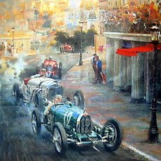 Bugatti Type 35B/Williams – Mercedes-Benz SSK/Caracciola –  1st Monaco Grand Prix 14th April 1929 – “Bugatti Racing Green” By Alfredo De La Maria – Bugatti