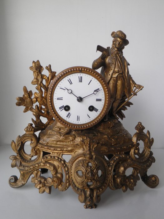 Clock - Deprez  - Bronze (gilt/silvered/patinated/cold painted) - 19th century
