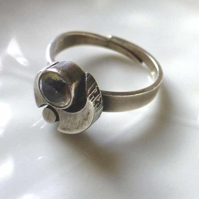 Karl Laine (Sten & Laine) ontwerper ring gemaakt  - 925 Ezüst - Gyűrű szikla kristály