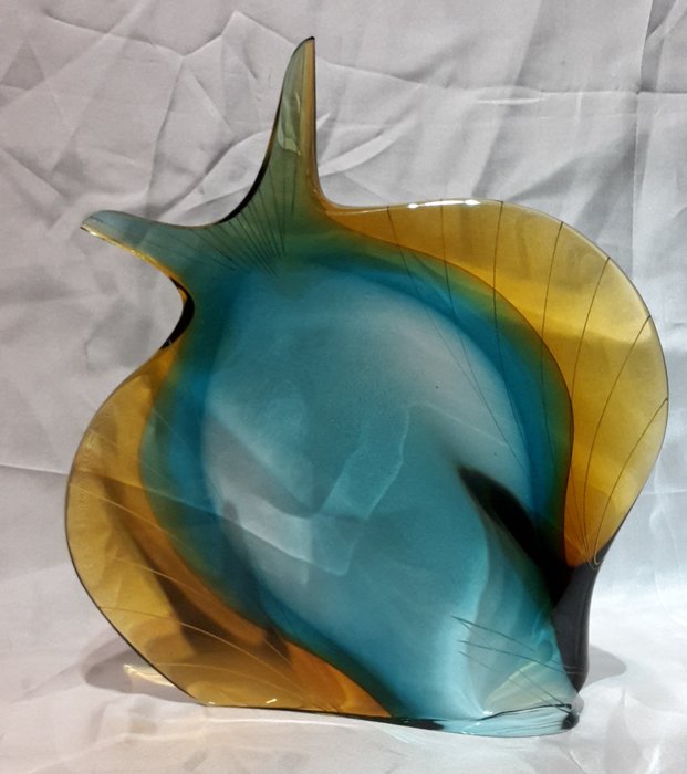 Josef Rozinek and Stanislav Honzik ( Exbor glass )  - sculptură pește - Sticlă