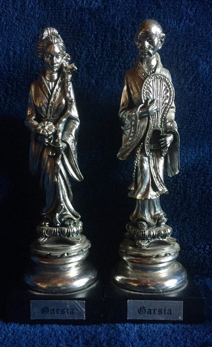 雕塑 (2) - .925 銀 - A Giannelli 1989 - 義大利 - 1950-1999