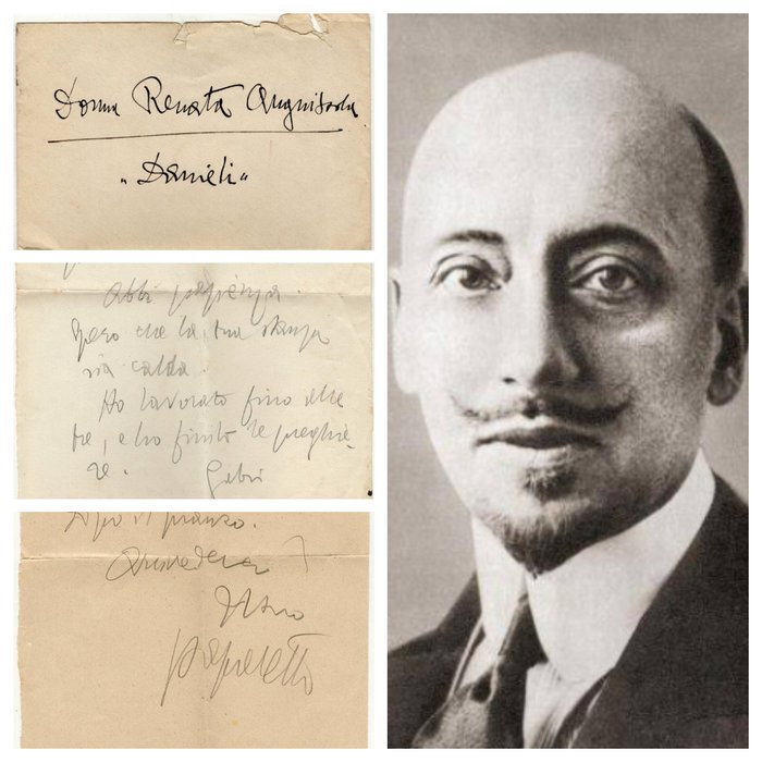 Gabriele D’Annunzio  - Autograph; Correspondence made up with three Letters to Daughter Renata Anguissola (Cicciuzza) - 1916/1918