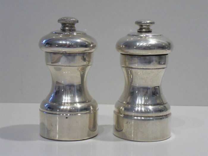 Par pimenta e sal moinho em prata de lei (2) - .925 prata - Peugeot - França - 1900-1949