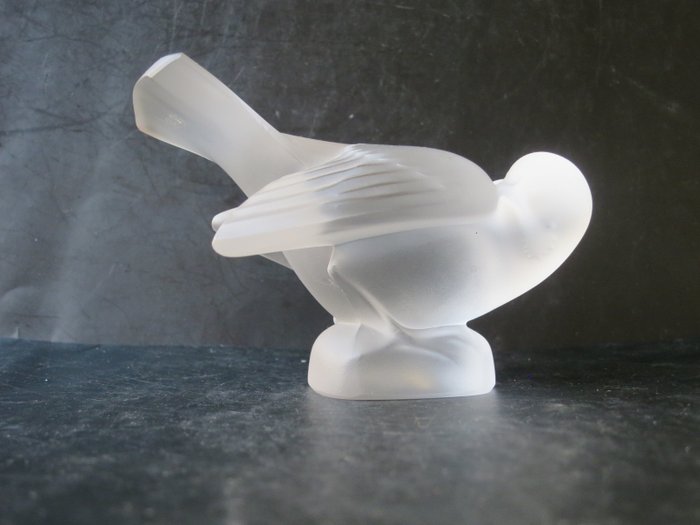 Lot - Two Lalique Frosted Crystal Bird Figurines
