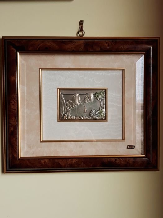 Low Relief Picture - Kunstner Pietro Guerrini - .925 sølv - Italien - Anden halvdel af det 20. århundrede