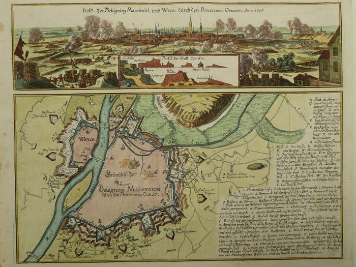 荷兰, 城镇规划 - 马斯特里赫特; M. Merian - Prosp. Der Belägrung Maestricht und Wyck - 1681-1700