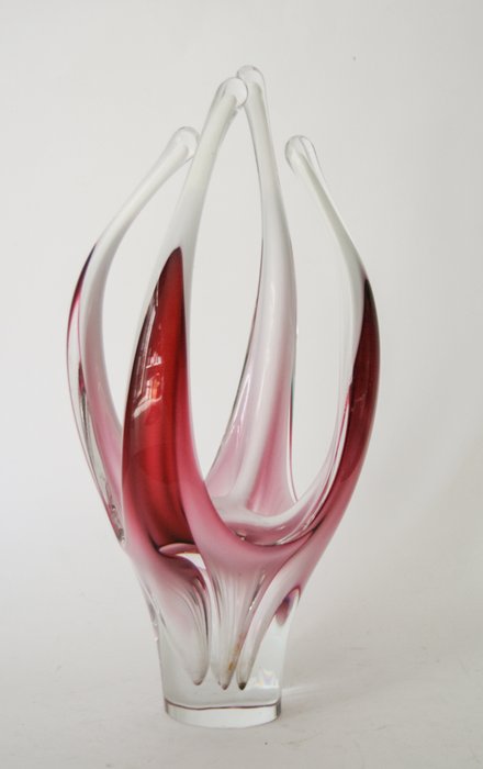Paul Kedelv - Flygsfors - Coquille vaas - Glas (glas-in-lood)