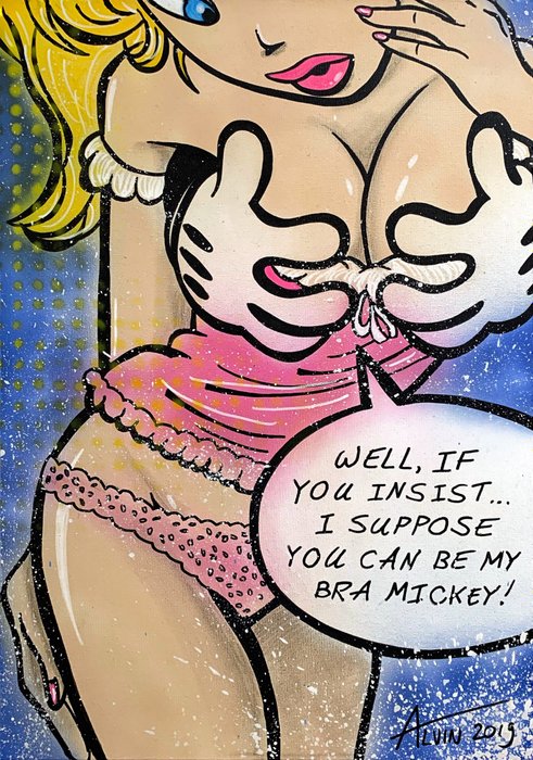Alvin Silvrants - Disney big boob Sexy Girl with Mickey Mouse “playing” bra