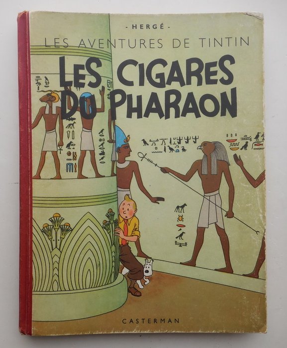 Tintin T4 - Les cigares du Pharaon (A18) - N&B - Grande image - C - Reprint - (1942)