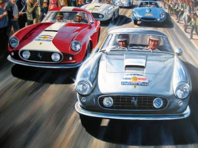 Preview of the first image of Picture/artwork - Limited Edition - Ferrari 250 GT Olivier Gendebien and Lucien Bianchi - Tour de F.