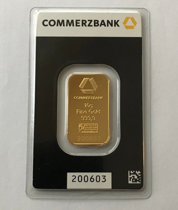 10 gram - Gull .999 - Commerzbank  - Segl+Sertifikat