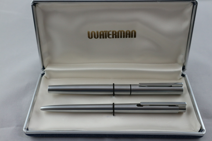 Waterman - 威迪文 - 钢笔和圆珠笔80年代与框 - 套 2